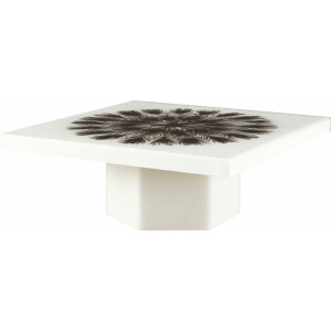 Baker Luxe Peacock Square Cocktail Table