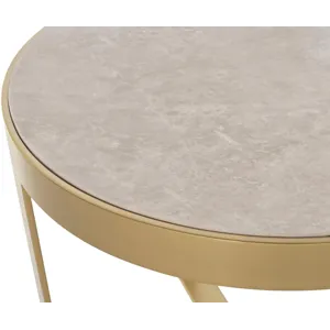 As Shown: Honed Cream Karaman top, Natural Bronze base