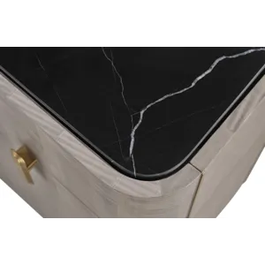 As Shown: Sterling with Polished Nero Marquina Marble