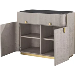 As Shown: Sterling with Polished Nero Marquina Marble