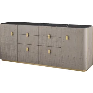 As Shown: Sterling with Polished Nero Marquina Marble