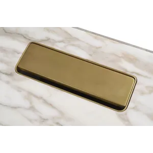 As Shown: Sterling with Polished Calacatta Gold Marble