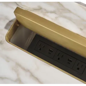 As Shown: Sterling with Polished Calacatta Gold Marble