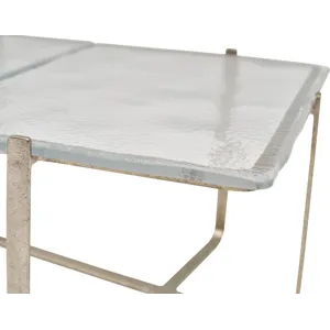 As Shown: Cast Murano glass top, Luna Bronze base
