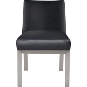 As Shown: leather L1040, Brushed Stainless Steel frame