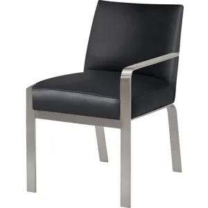 As Shown: leather L1040, Brushed Stainless Steel frame