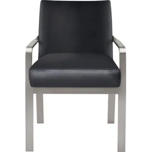 As Shown: leather L1040, Brushed Stainless Steel frame