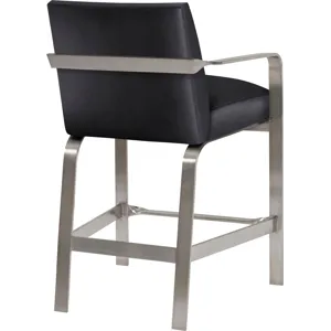 As Shown: leather L1040, Brushed Stainless Steel frame