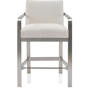 As Shown: fabric 23-130, Brushed Stainless Steel frame