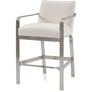 As Shown: fabric 23-130, Brushed Stainless Steel frame