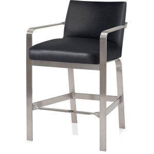 Value Selection Zara Counter Stool - Black Leather