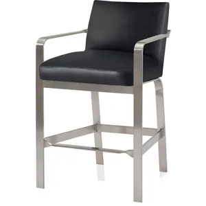 As Shown: leather L1040, Brushed Stainless Steel frame