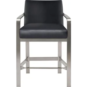 As Shown: leather L1040, Brushed Stainless Steel frame
