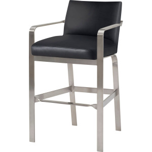 Value Selection Zara Barstool - Black Leather