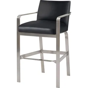 Value Selection Zara Barstool - Black Leather