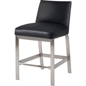 Value Selection Zara Armless Counter Stool - Black Leather