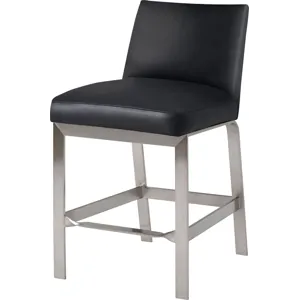 As Shown: leather L1040, Brushed Stainless Steel frame