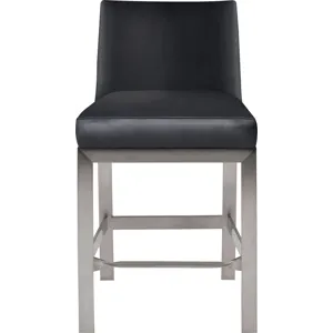 As Shown: leather L1040, Brushed Stainless Steel frame
