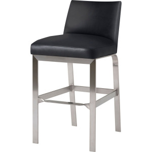 Value Selection Zara Armless Barstool - Black Leather