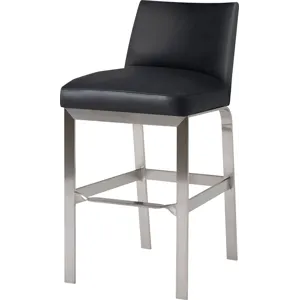 Value Selection Zara Armless Barstool - Black Leather