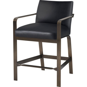 Value Selection Ezra Counter Stool - Black Leather