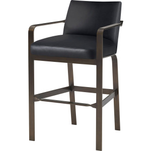 Value Selection Ezra Barstool - Black Leather