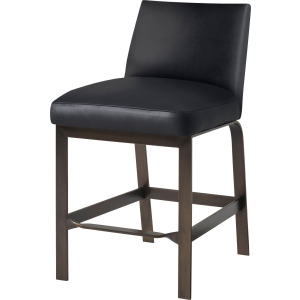 Value Selection Ezra Armless Counter Stool - Black Leather