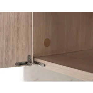 As Shown: Venetia with Polished Hena White Marble, Pure Brass hardware