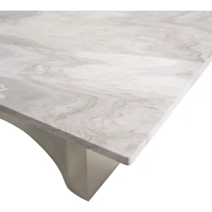 As Shown: Polished Hena White Marble with Nickel Plated Brass