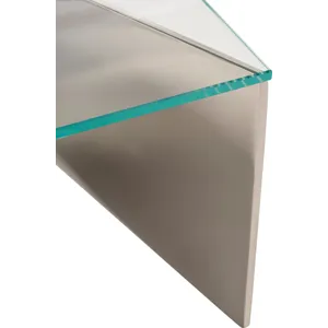 As Shown: Nickel Plated Brass, Starphire glass top