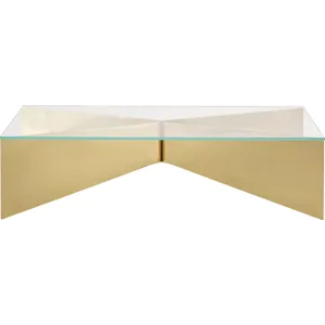 As Shown: Pure Brass, Starphire glass top