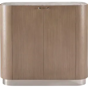 As Shown: Venetia with Polished Hena White Marble and Nickel Plated Brass