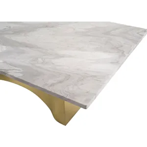 As Shown: Polished Hena White Marble with Pure Brass