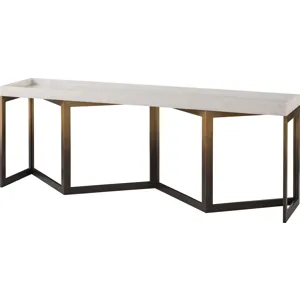 As Shown: Polished Namibia White Marble top, Flow base