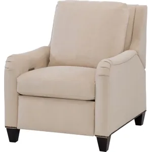 As Shown: leather L1541 (no longer available), tall taper foot in Chocolate Mink, English arm and ba