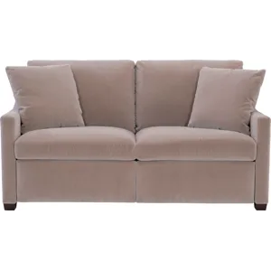 As Shown: fabric 930-013, small tapered foot in Chocolate Mink, Modern Slope arm and back