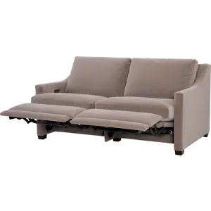 As Shown: fabric 930-013, small tapered foot in Chocolate Mink, Modern Slope arm and back