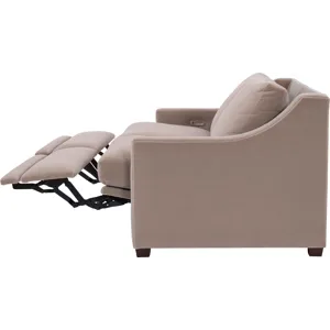 As Shown: fabric 930-013, small tapered foot in Chocolate Mink, Modern Slope arm and back