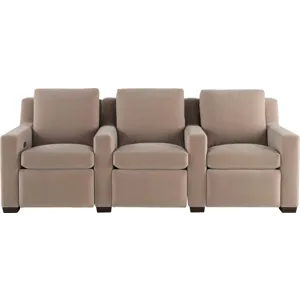 As Shown: fabric 930-013, medium block foot in Chocolate Mink, wide track arm