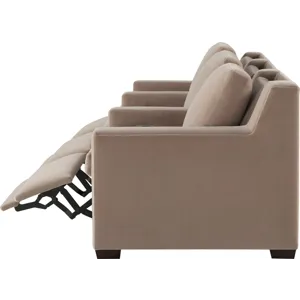 As Shown: fabric 930-013, medium block foot in Chocolate Mink, wide track arm