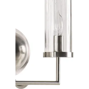 As Shown: Satin Nickel with faceted glass shades