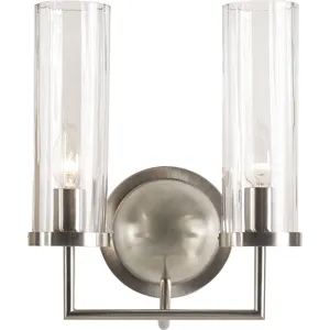 As Shown: Satin Nickel with faceted glass shades