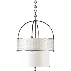 As Shown: Nickel Finish with Ivory Chinette Shade