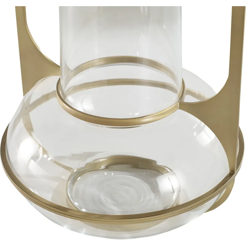 As Shown: Clear Glass with Satin Brass