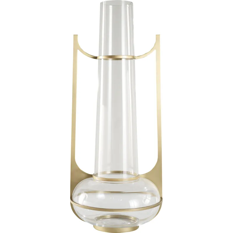 As Shown: Clear Glass with Satin Brass