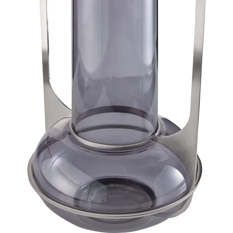 As Shown: Smoked Glass with Satin Nickel