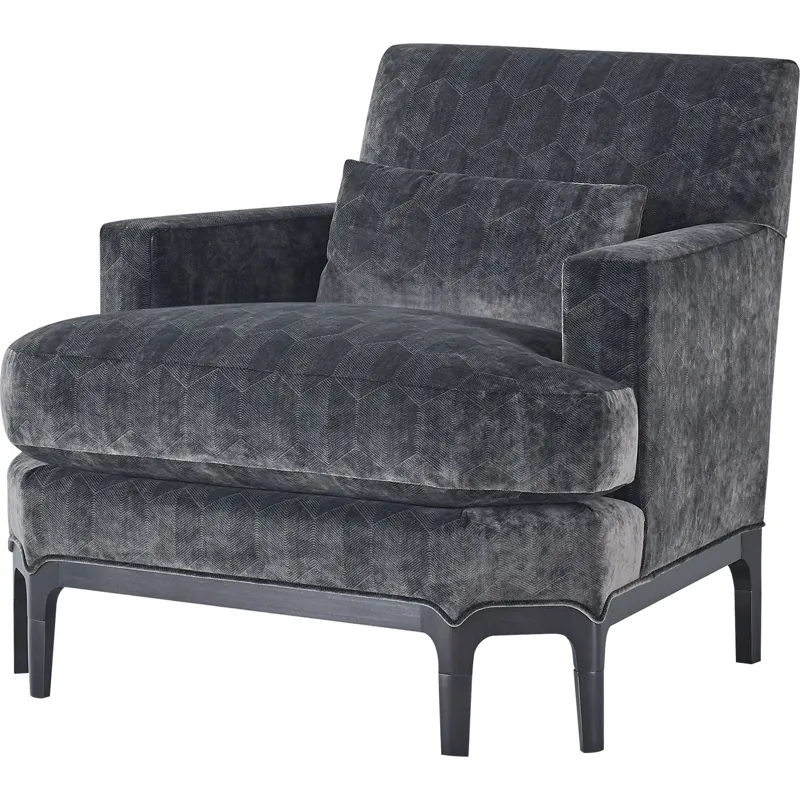 As Shown: fabric 19-840 (limited availability), Black Mink finish, Oil Rubbed Bronze ferrules