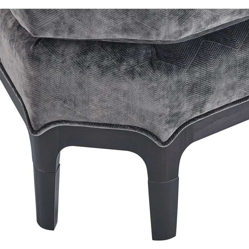 As Shown: fabric 19-840 (limited availability), Black Mink finish, Oil Rubbed Bronze ferrules