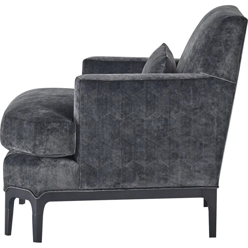 As Shown: fabric 19-840 (limited availability), Black Mink finish, Oil Rubbed Bronze ferrules