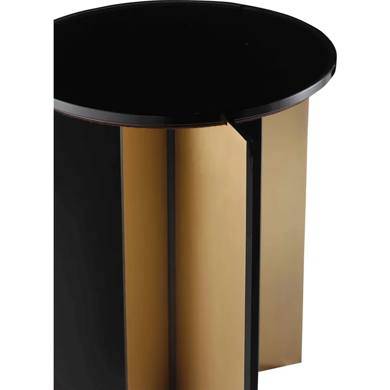 As Shown: Bright Bronze and Oil Rubbed Brass base, Graphite glass top